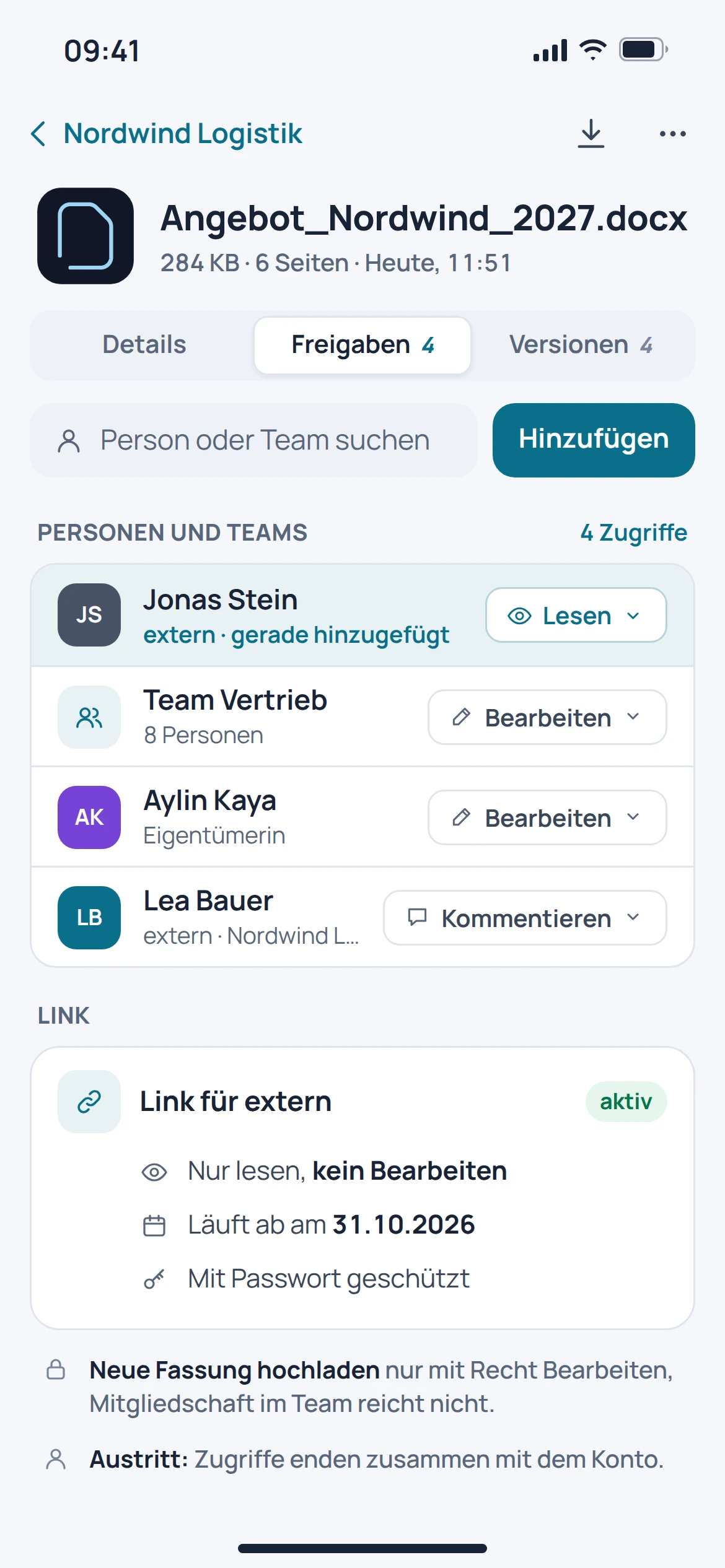 EU Share: mobile Konzeptvorschau
